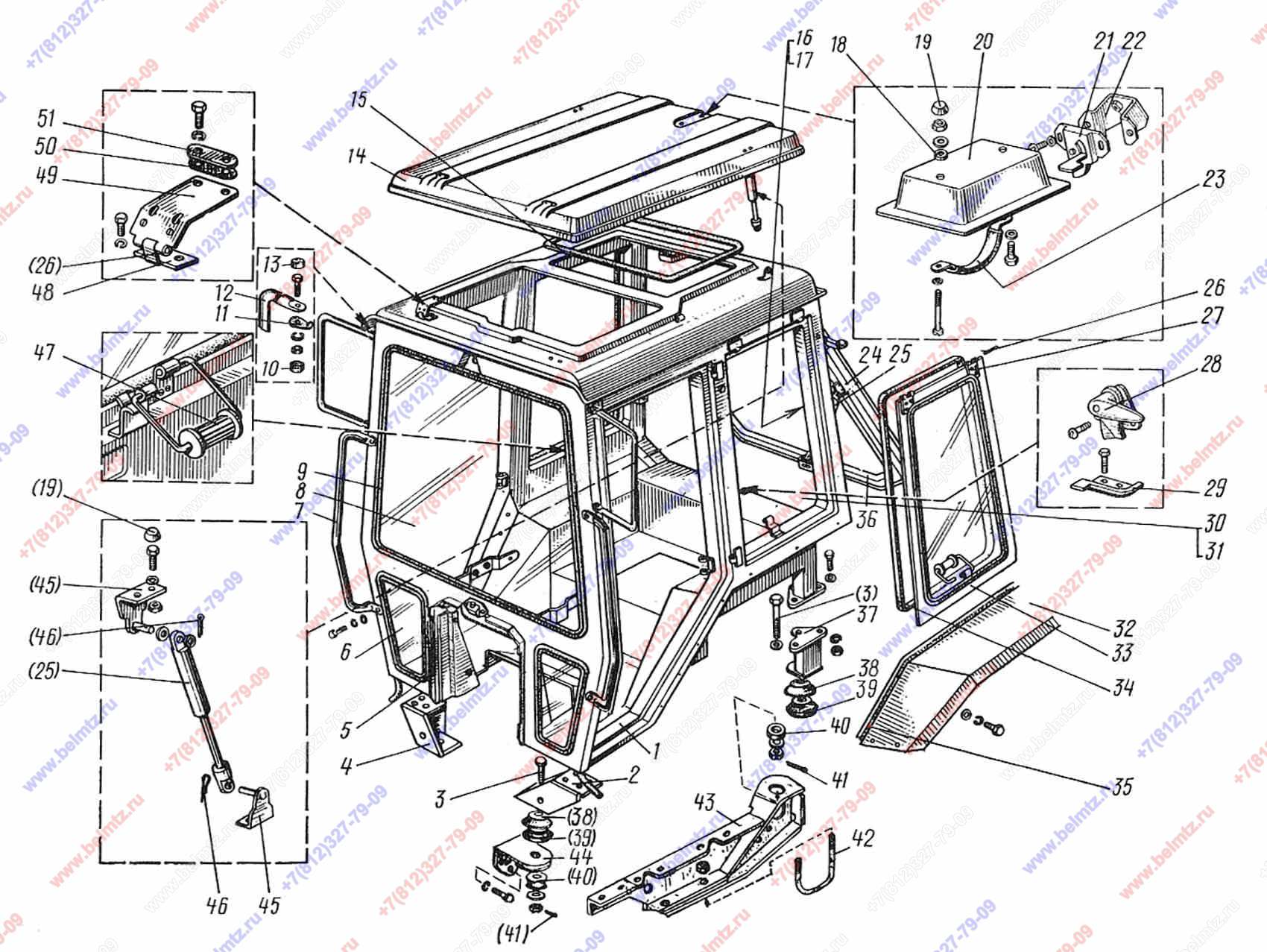 Запчасти кабины мтз
