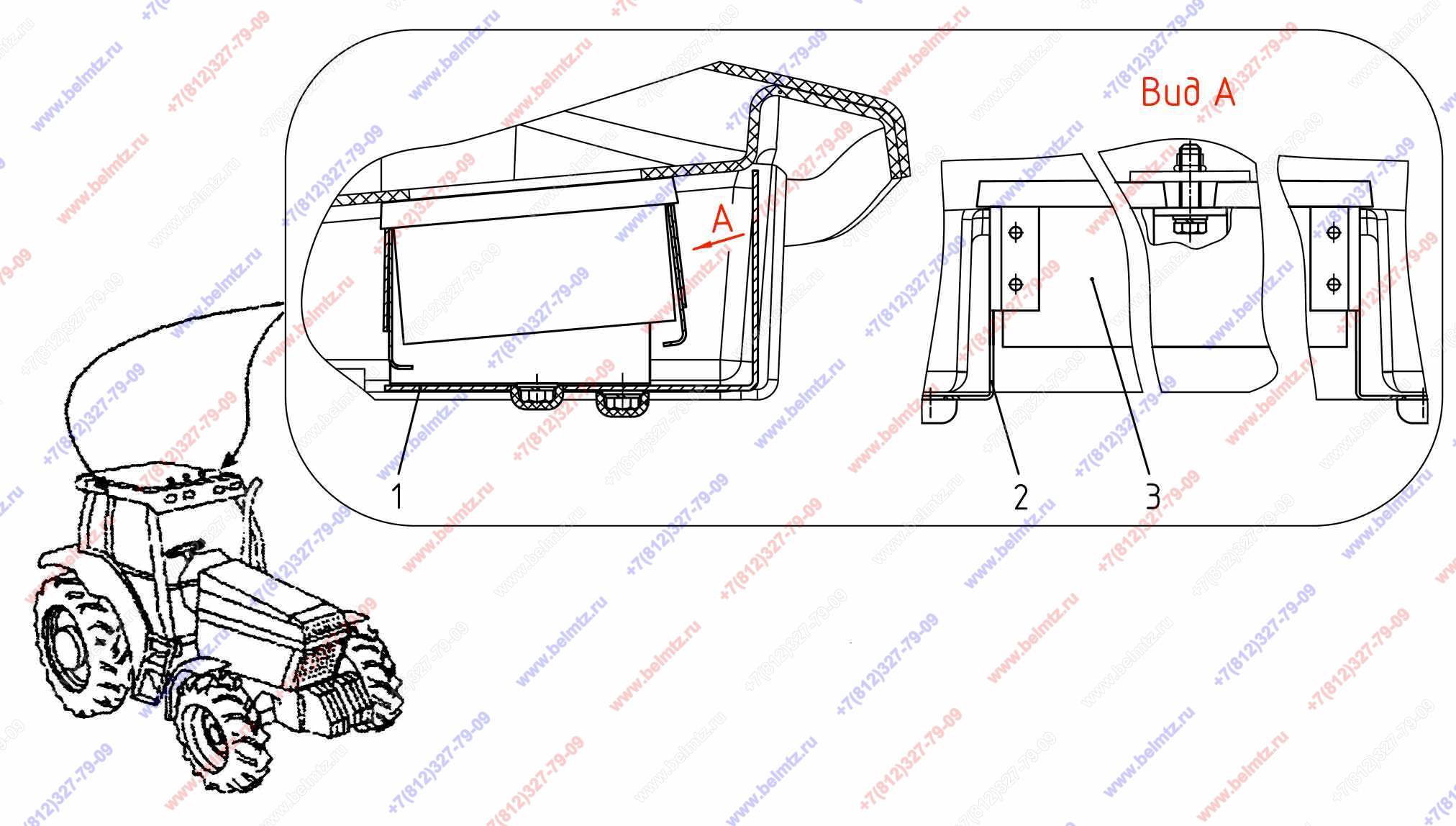 Схема кабины мтз 80
