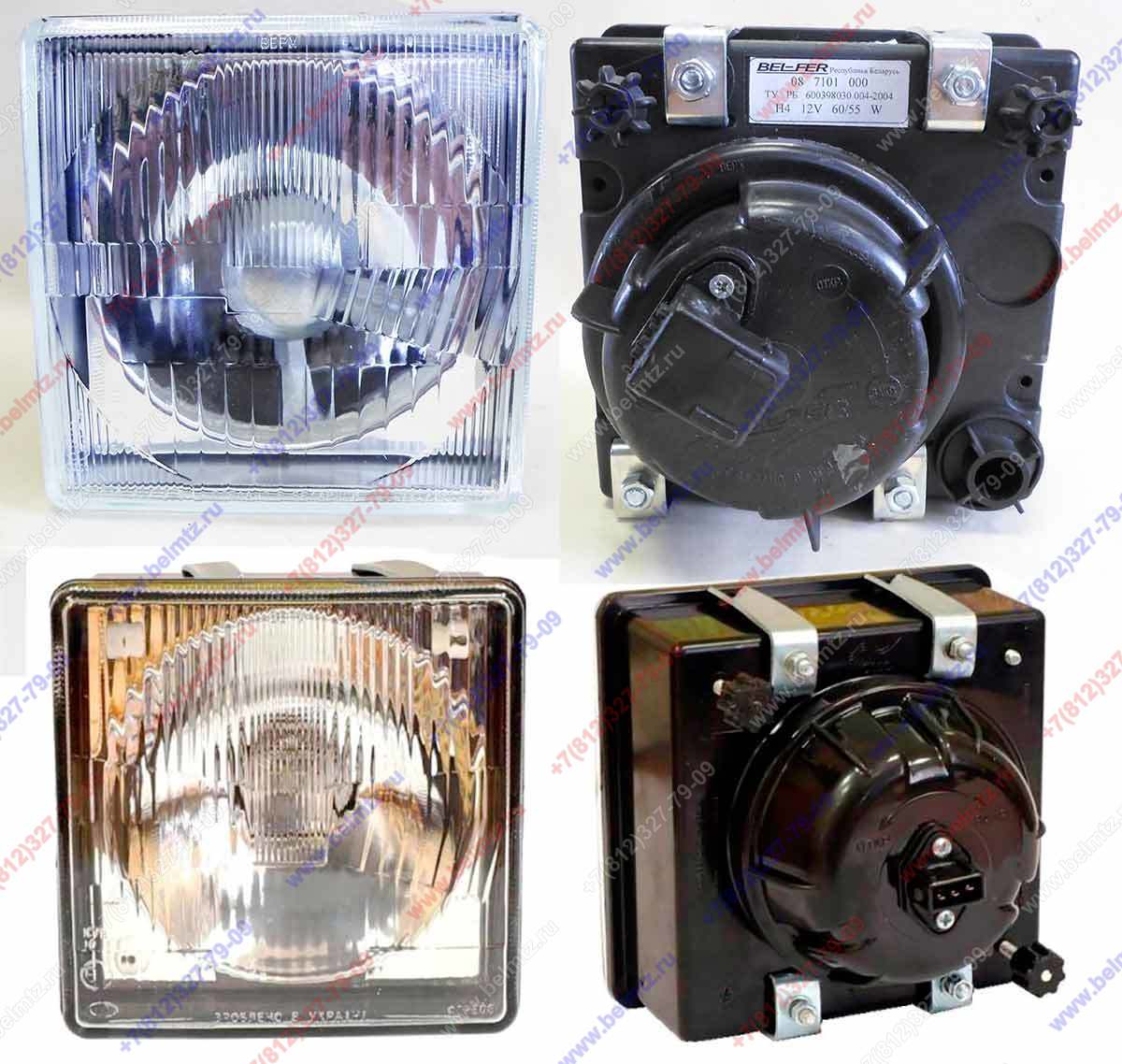 Фара 08.7101.000 квадратная встроенная H4 60/55W 12V