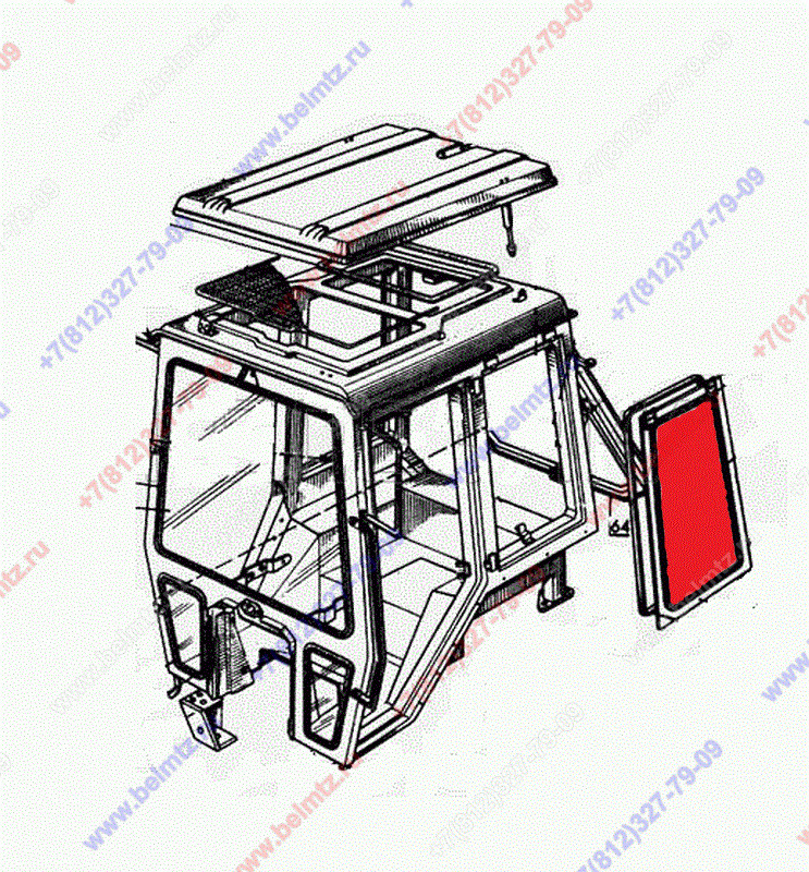 Стекло кабины мтз боковое