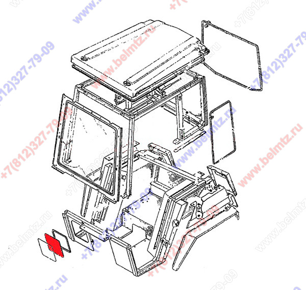 220-6703038-В Стекло пер.ниж.кабины (237х237мм)
