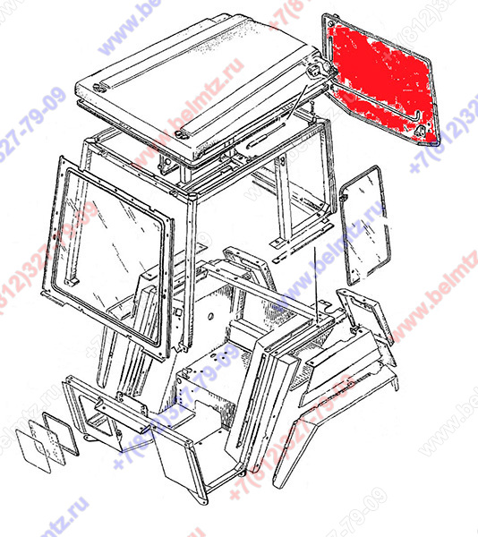 Заднее стекло кабины мтз 82