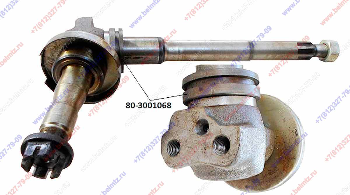 80-3001085-01 Цапфа правая поворотная (с гайками и втулкой 80-3001068) L-524мм