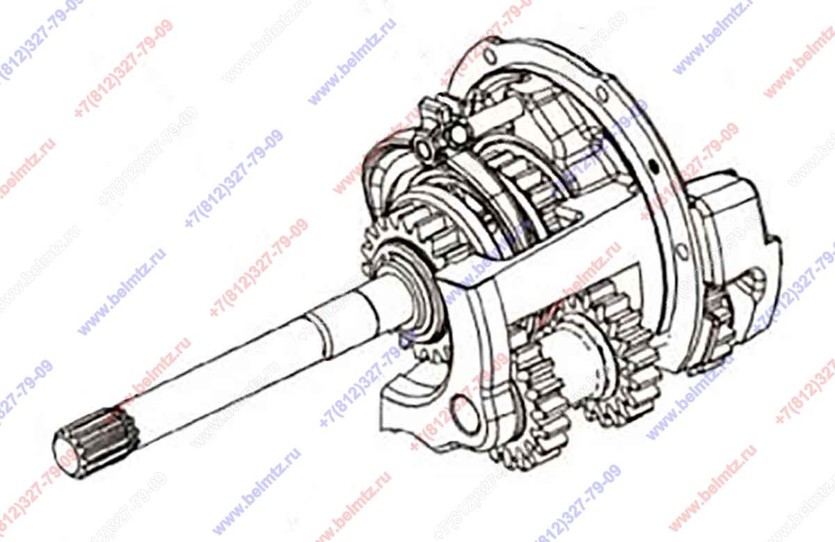 Р72-1721020 Вал муфты с крышкой (синхронизированный реверс-редуктор)