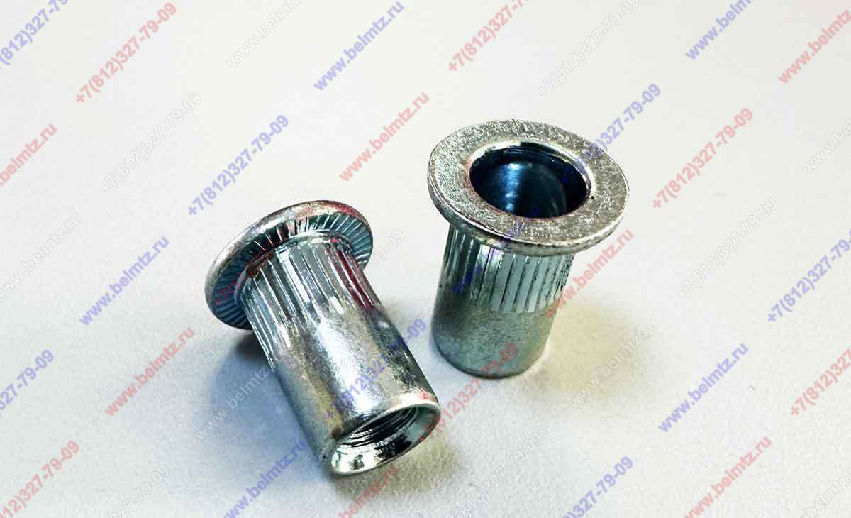 Заклёпка резьбовая с насечкой, плоским бортом М6 L15