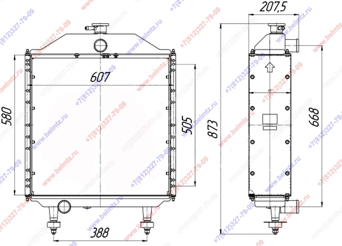1620К-1301010-РБ Радиатор  водяной Алюминиевый